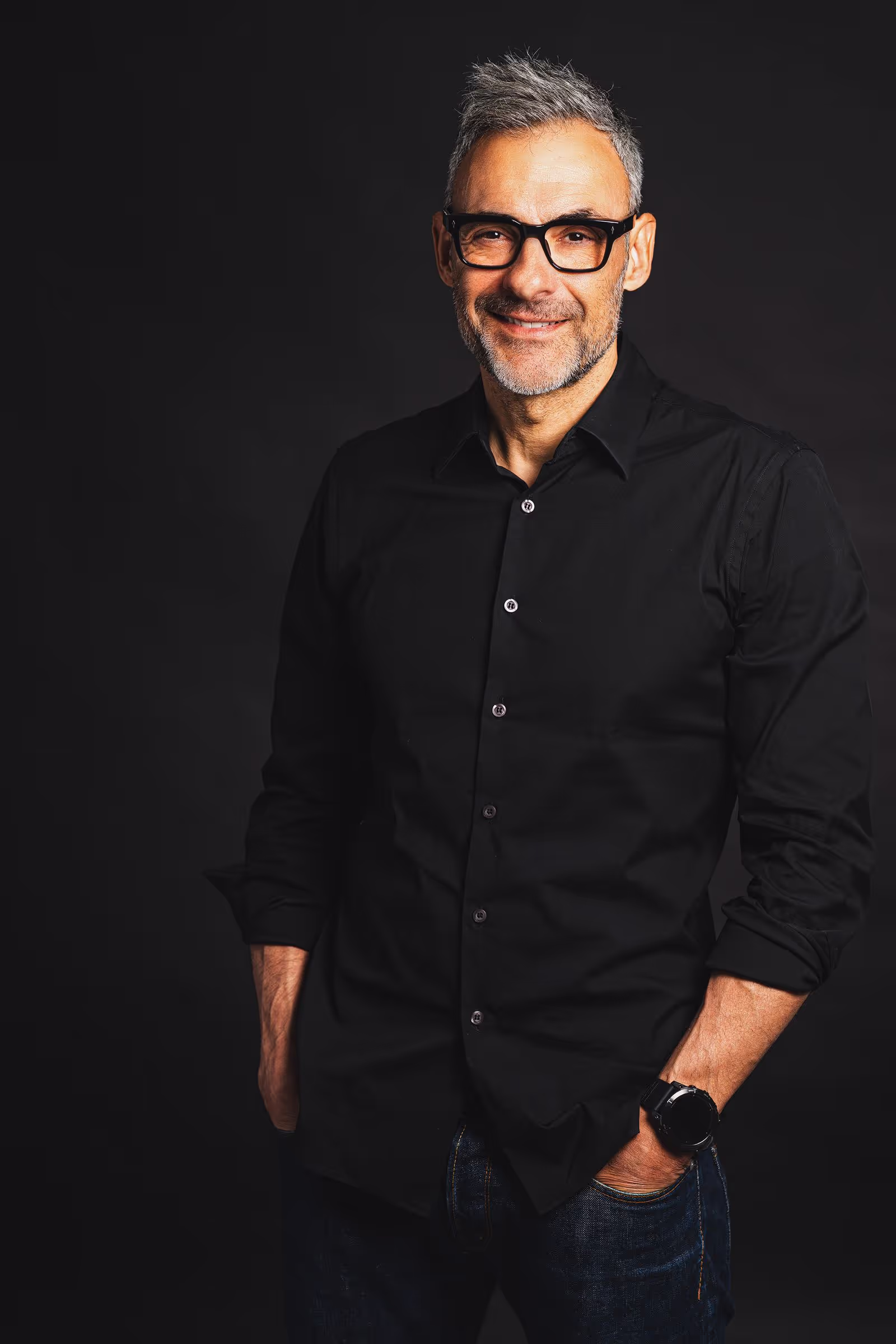 Dr. Demetrios Sirounis in a dark shirt